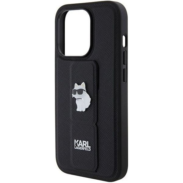 Karl Lagerfeld Karl Lagerfeld KLHCP15LGSACHPK iPhone 15 Pro 6.1" czarny/black hardcase Gripstand Saffiano Choupette Pins