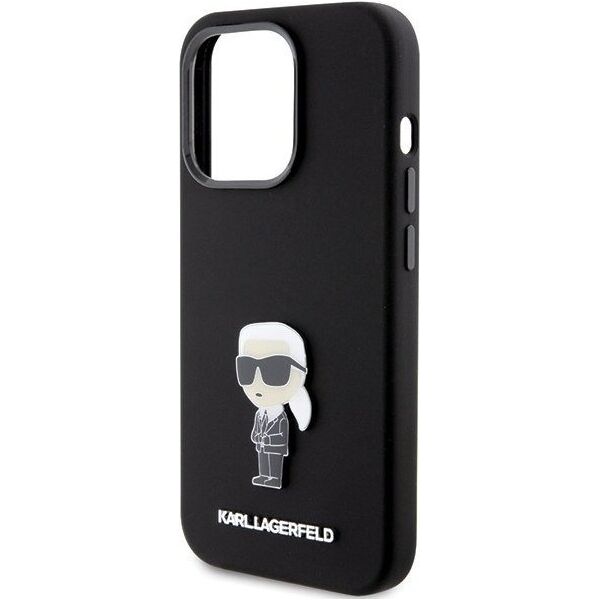 Karl Lagerfeld Karl Lagerfeld KLHCP15LSMHKNPK iPhone 15 Pro 6.1" czarny/black Silicone Ikonik Metal Pin