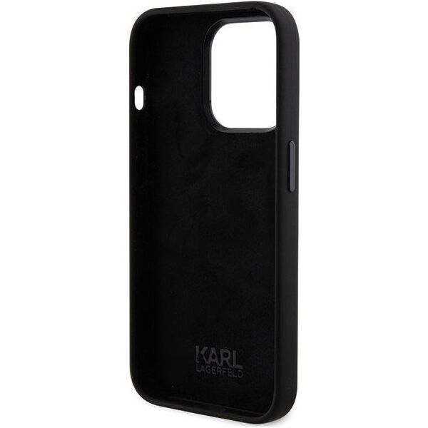 Karl Lagerfeld Karl Lagerfeld KLHCP15LSMHKNPK iPhone 15 Pro 6.1" czarny/black Silicone Ikonik Metal Pin