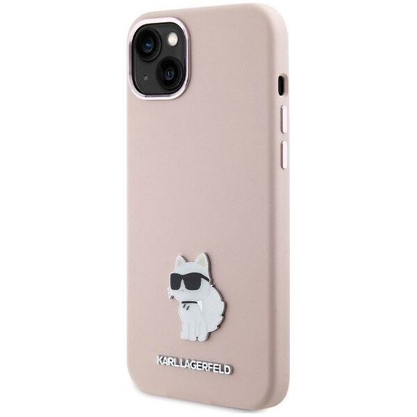 Karl Lagerfeld Karl Lagerfeld KLHCP15MSMHCNPP iPhone 15 Plus 6.7" różowy/pink Silicone Choupette Metal Pin