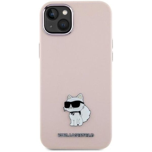 Karl Lagerfeld Karl Lagerfeld KLHCP15MSMHCNPP iPhone 15 Plus 6.7" różowy/pink Silicone Choupette Metal Pin