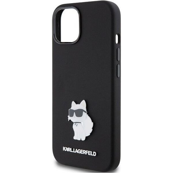 Karl Lagerfeld Karl Lagerfeld KLHCP15MSMHCNPK iPhone 15 Plus 6.7" czarny/black Silicone Choupette Metal Pin