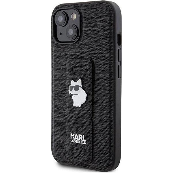 Karl Lagerfeld Karl Lagerfeld KLHCP15SGSACHPK iPhone 15 6.1" czarny/black hardcase Gripstand Saffiano Choupette Pins