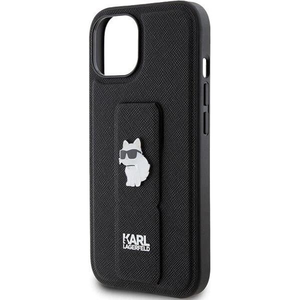 Karl Lagerfeld Karl Lagerfeld KLHCP15SGSACHPK iPhone 15 6.1" czarny/black hardcase Gripstand Saffiano Choupette Pins