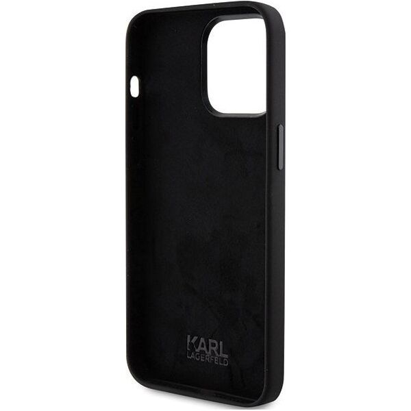 Karl Lagerfeld Karl Lagerfeld KLHCP15XSMHCNPK iPhone 15 Pro Max 6.7" czarny/black Silicone Choupette Metal Pin
