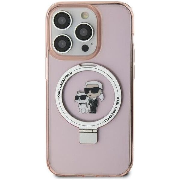 Karl Lagerfeld Karl Lagerfeld KLHMP15MHMRSKCP iPhone 15 Plus 6.7" różowy/pink hardcase Ring Stand Karl&Choupettte MagSafe