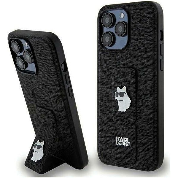 Karl Lagerfeld Karl Lagerfeld KLHCP13LGSACHPK iPhone 13 Pro / 13 6.1" czarny/black hardcase Gripstand Saffiano Choupette Pins