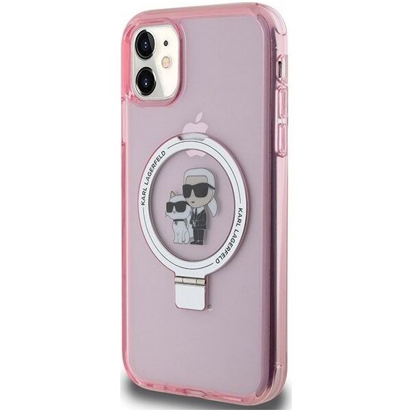 Karl Lagerfeld Karl Lagerfeld KLHMN61HMRSKCP iPhone 11 / Xr 6.1" różowy/pink hardcase Ring Stand Karl&Choupettte MagSafe