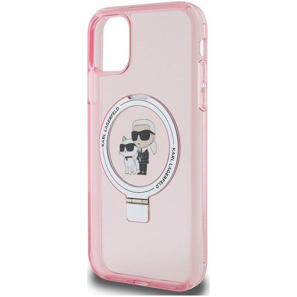 Karl Lagerfeld Karl Lagerfeld KLHMN61HMRSKCP iPhone 11 / Xr 6.1" różowy/pink hardcase Ring Stand Karl&Choupettte MagSafe