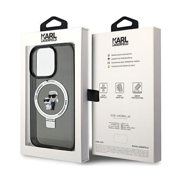 Karl Lagerfeld Karl Lagerfeld KLHMP13XHMRSKCK iPhone 13 Pro Max 6.7" czarny/black hardcase Ring Stand Karl&Choupettte MagSafe