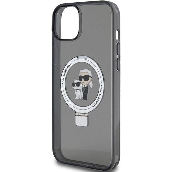 Karl Lagerfeld Karl Lagerfeld KLHMP14SHMRSKCK iPhone 14 / 15 / 13 6.1" czarny/black hardcase Ring Stand Karl&Choupettte MagSafe