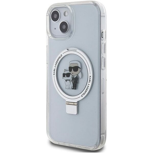Karl Lagerfeld Karl Lagerfeld KLHMP14SHMRSKCH iPhone 14 / 15 / 13 6.1" biały/white hardcase Ring Stand Karl&Choupettte MagSafe