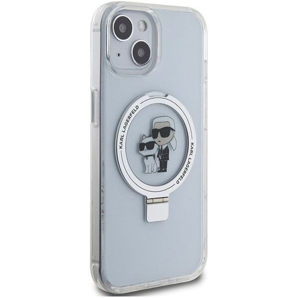 Karl Lagerfeld Karl Lagerfeld KLHMP14SHMRSKCH iPhone 14 / 15 / 13 6.1" biały/white hardcase Ring Stand Karl&Choupettte MagSafe