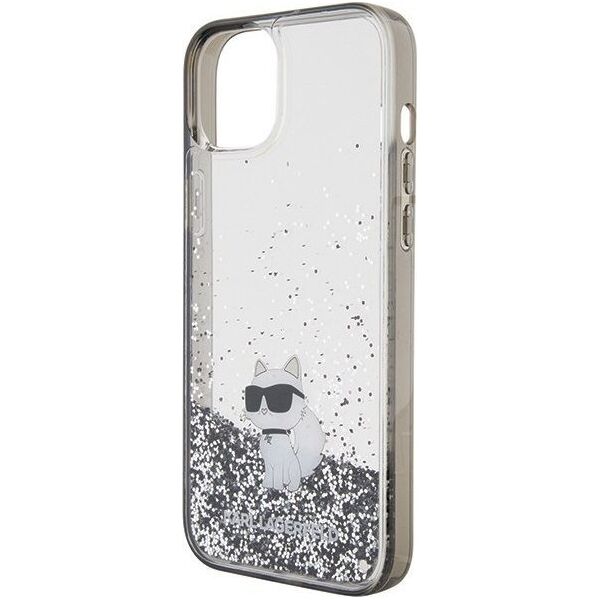 Karl Lagerfeld Karl Lagerfeld KLHCP15MLKCNSK iPhone 15 Plus 6.7" transparent hardcase Liquid Glitter Choupette