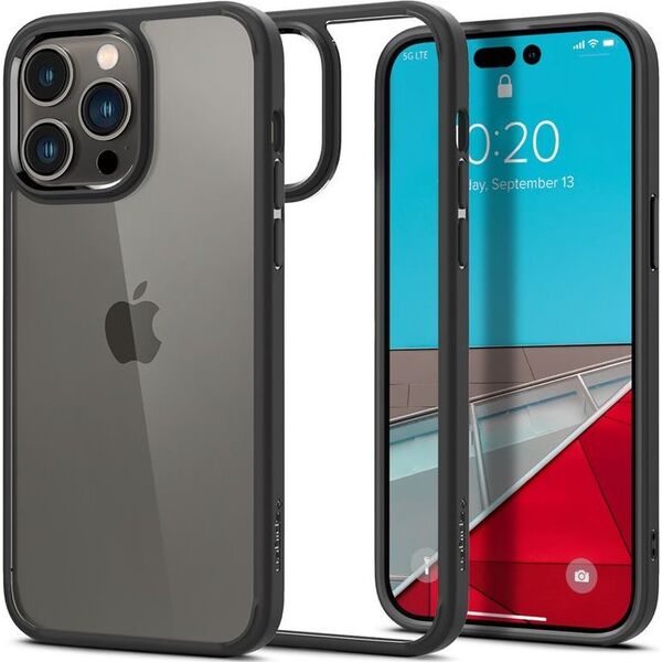 Spigen Crystal Hybrid, matte black - iPhone 14 Pro