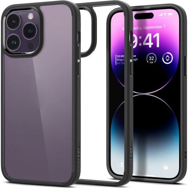 Spigen Spigen Crystal Hybrid, matte black - iPhone 14 Pro Max