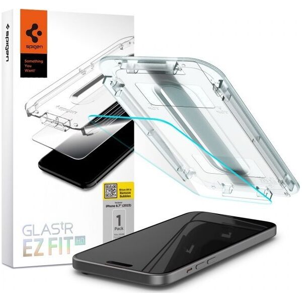 Spigen Spigen Glass tR EZ Fit HD 1 Pack, transparency - iPhone 15 Plus