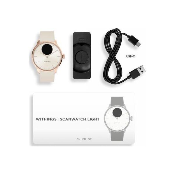 Zegarek Withings Withings ScanWatch Light, rose gold white