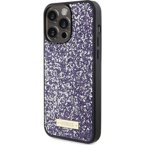 Guess Guess GUHCP15LPFGSBSP iPhone 15 Pro 6.1" fioletowy/purple hardcase Rhinestone Metal Logo