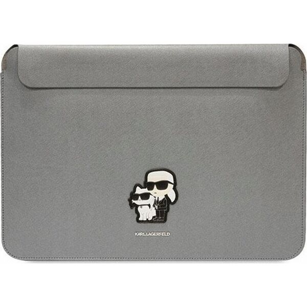 Karl Lagerfeld Karl Lagerfeld Sleeve KLCS16SAKCPMG 16" srebrny/silver Saffiano Karl&Choupette