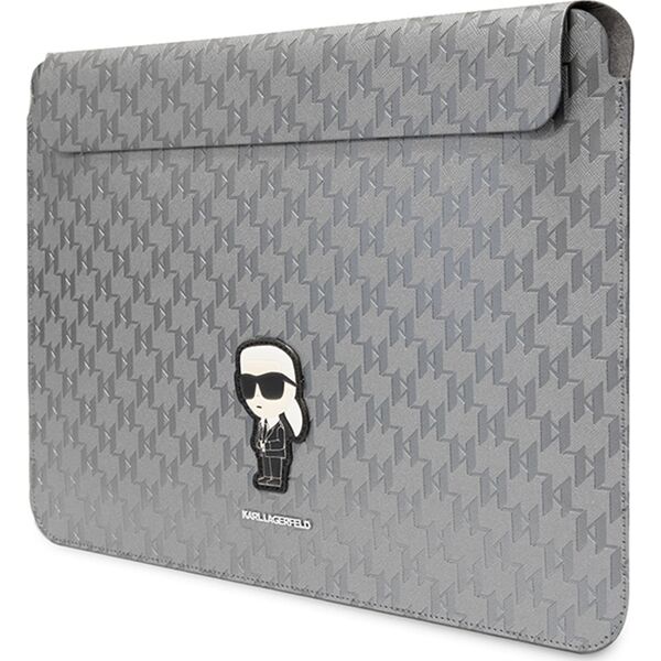 Karl Lagerfeld Karl Lagerfeld Sleeve KLCS14SAKHPKG 14" srebrny/silver Saffiano Monogram Ikonik