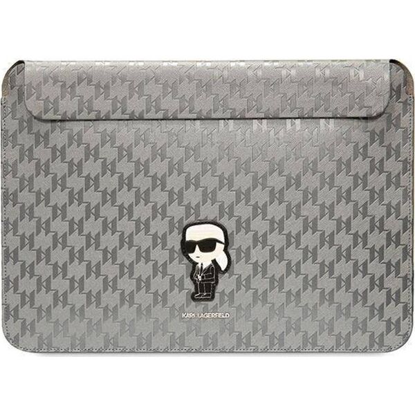 Karl Lagerfeld Karl Lagerfeld Sleeve KLCS14SAKHPKG 14" srebrny/silver Saffiano Monogram Ikonik
