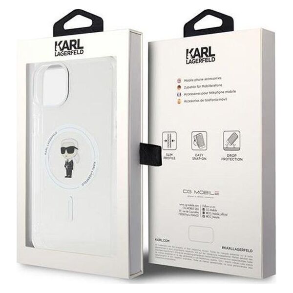 Karl Lagerfeld Karl Lagerfeld KLHMP15MHFCKNOT iPhone 15 Plus 6.7" transparent hardcase IML Ikonik MagSafe