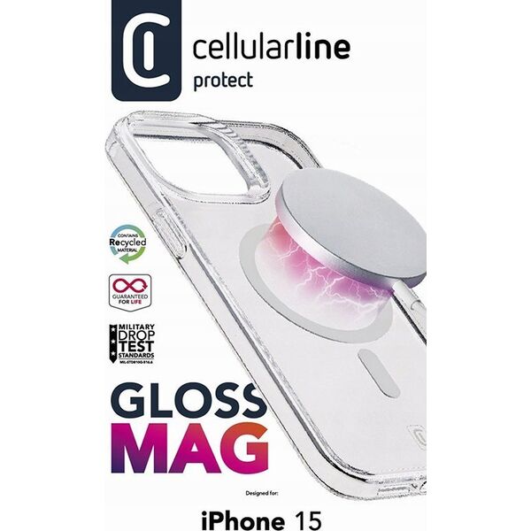 Cellular Line Cellularline Gloss Mag - Etui iPhone 15 MagSafe (przezroczysty)