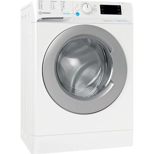 Pralka Indesit INDESIT | BWSE 71295X WSV EU | Washing machine | Energy efficiency class B | Front loading | Washing capacity 7 kg | 1200 RPM | Depth 43.5 cm | Width 59.5 cm | Display | Large digit | White