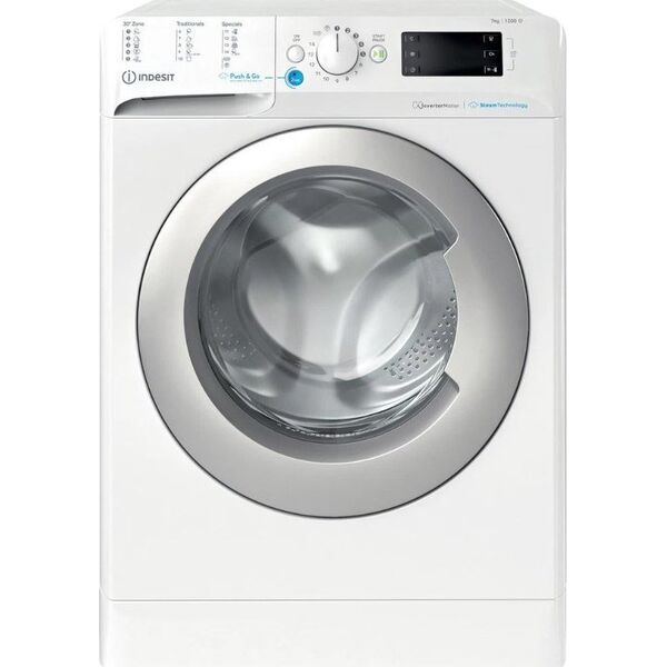Pralka Indesit INDESIT | BWSE 71295X WSV EU | Washing machine | Energy efficiency class B | Front loading | Washing capacity 7 kg | 1200 RPM | Depth 43.5 cm | Width 59.5 cm | Display | Large digit | White