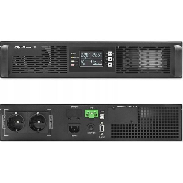 Dysan Zasilacz awaryjny UPS Qoltec do RACK | 1kVA | 1000W | Power Factor 1.0 | LCD | On-line