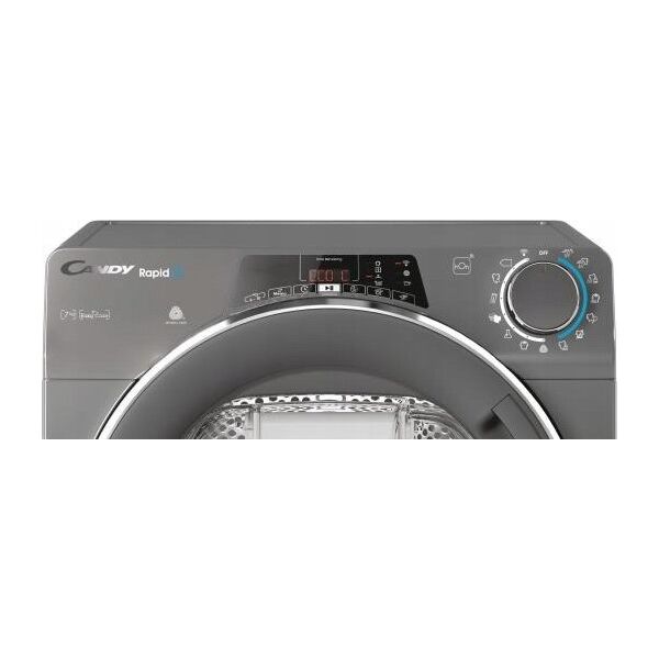 Power Color Candy | RO4 H7A2TCERX-S | Dryer Machine | Energy efficiency class A++ | Front loading | 7 kg | TFT | Depth 46.5 cm | Wi-Fi | Grey