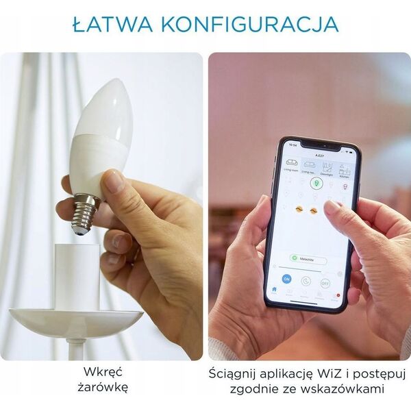 WiZ WiZ,Candle,4,9W,2200-6500 (RGB),C37,E14,1 pcs lightsource