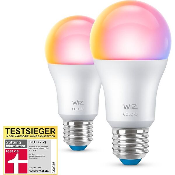 WiZ WiZ,Bulb,8,5W,2200-6500 (RGB),A60,E27,2 pcs lightsource