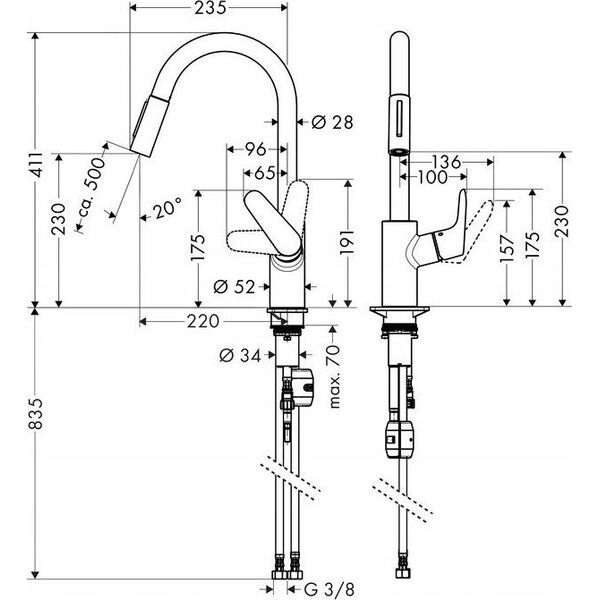 Bateria kuchenna Hansgrohe Kitchen faucet Hansgrohe Focus M41 73880000