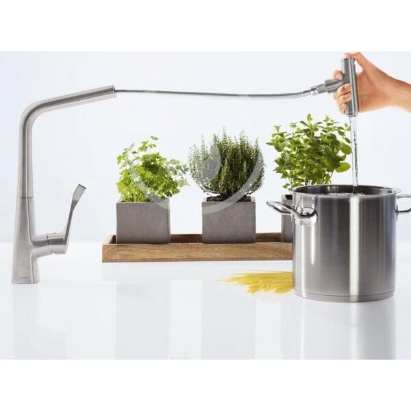 Bateria kuchenna Hansgrohe Kitchen faucet with pull-out hose Hansgrohe Metris Select M71 73816800