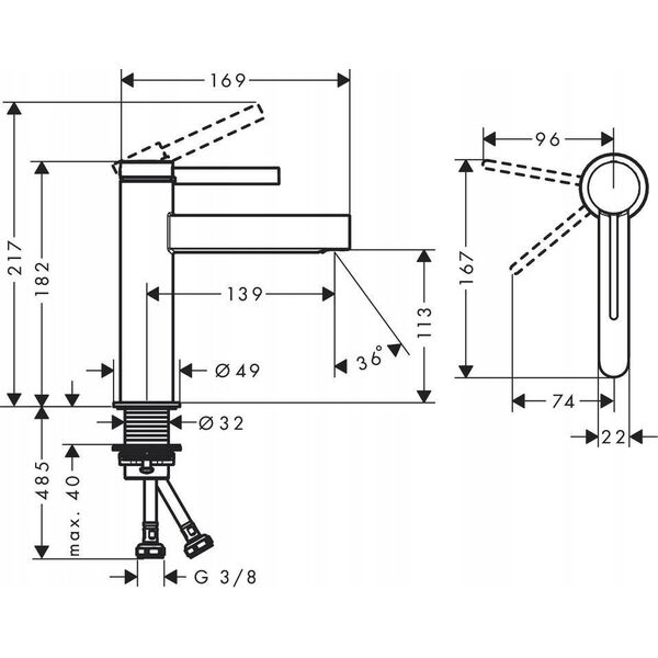 Bateria umywalkowa Hansgrohe Washbasin faucet HG Finoris 76024670