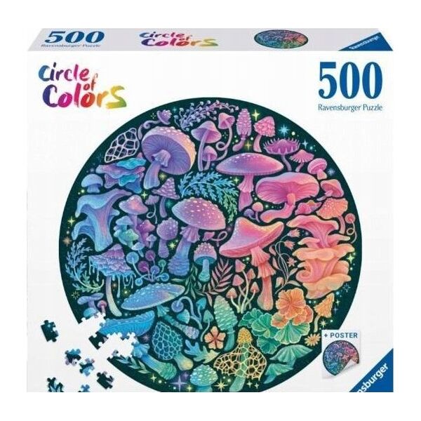Ravensburger Puzzle 500 elementów Paleta kolorów Grzyby