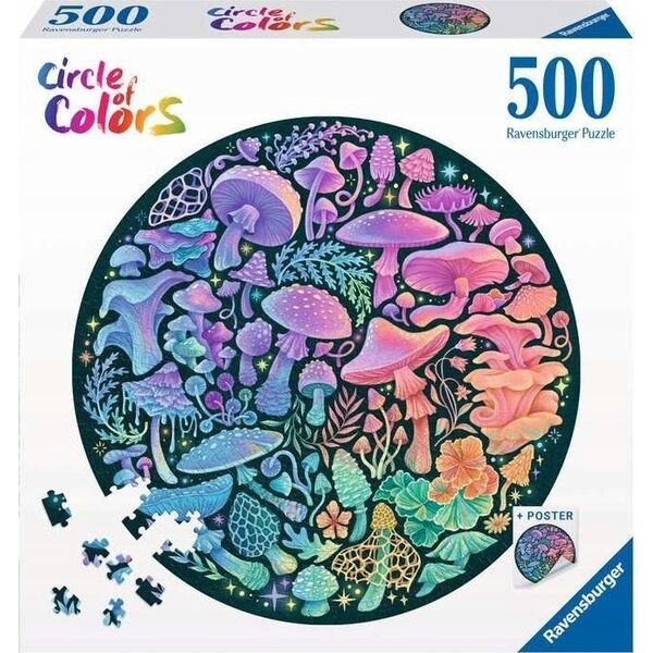 Ravensburger Puzzle 500 elementów Paleta kolorów Grzyby