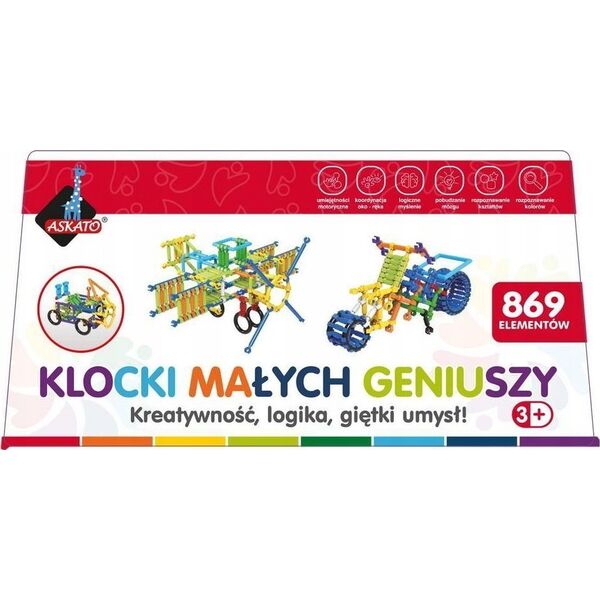 Askato Klocki Małych Geniuszy - Patyki 869 elementów