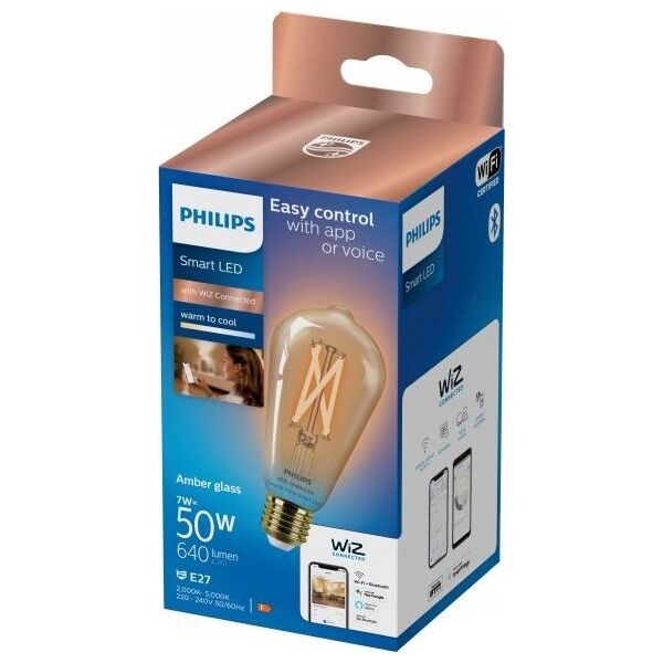 Philips Philips Smart filament bursztynowa E27 ST64 7 W (50 W), WW-CW