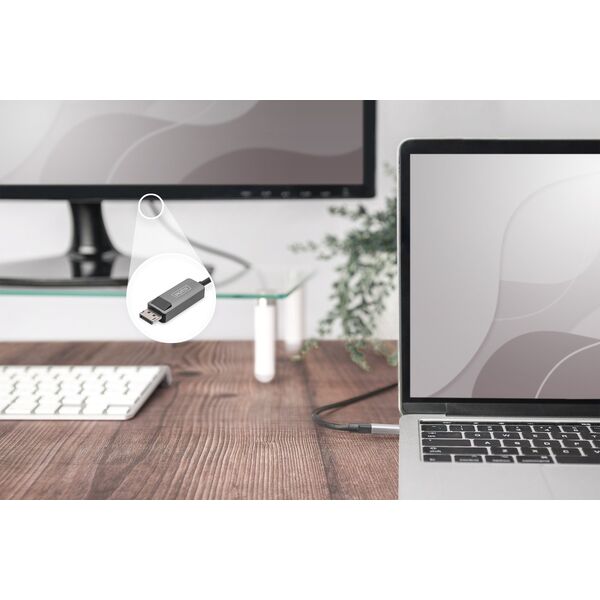 Kabel USB Digitus USB-C - DisplayPort 1 m Czarny (DB-300334-010-S)