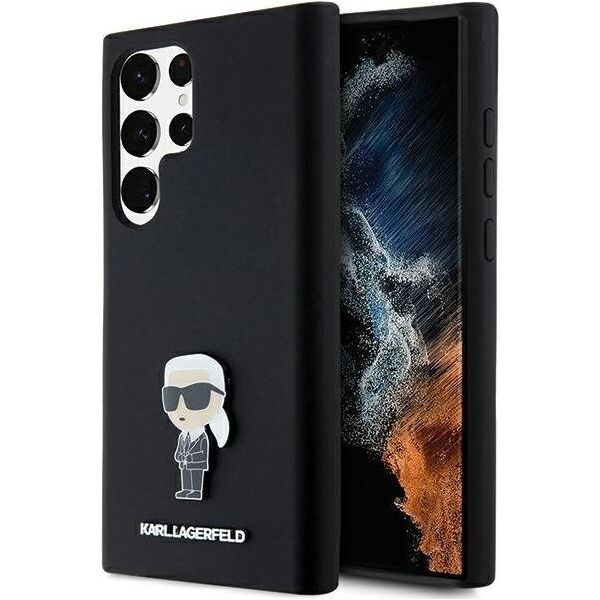 Karl Lagerfeld Karl Lagerfeld KLHCS23LSMHKNPK S23 Ultra S918 czarny/black Silicone Ikonik Metal Pin