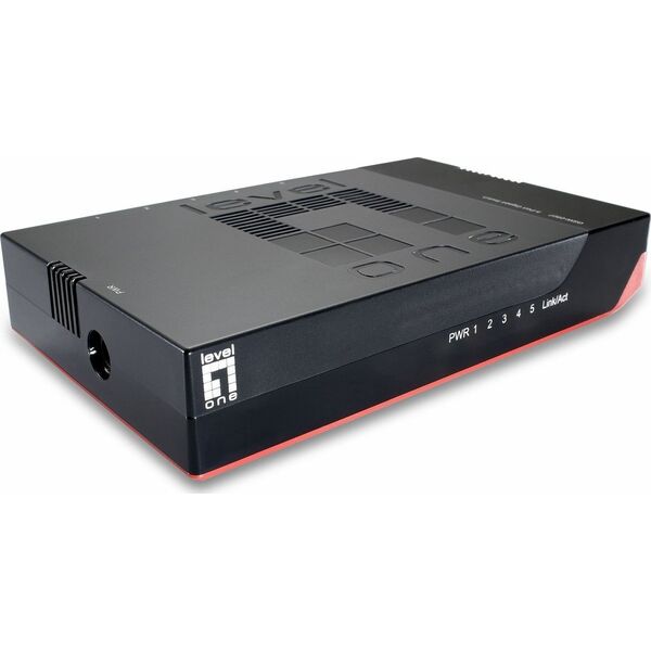 Switch LevelOne LevelOne GSW-0507 łącza sieciowe Nie zarządzany Gigabit Ethernet (10/100/1000) Czarny, Czerwony
