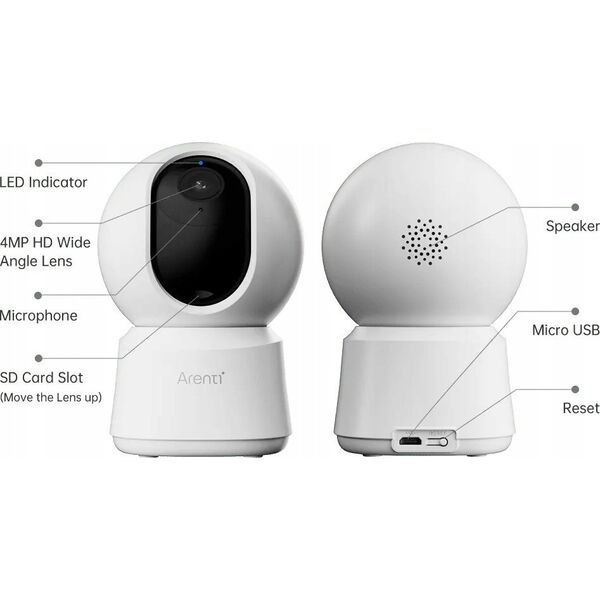Kamera IP Arenti Arenti P2Q 4MP Indoor UHD Pan-Tilt Wi-Fi Camera