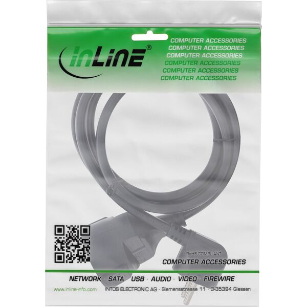 InLine InLine® Power Extension Cable angeld Type F black 2m