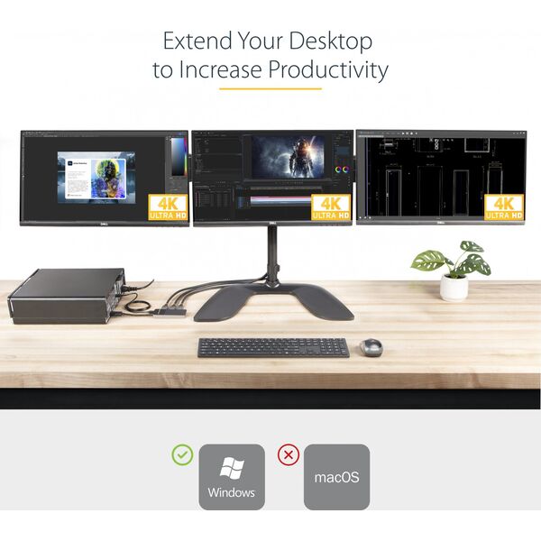 Adapter USB StarTech Adap StarTech 3 Port DP MST Hub - 3 x 4K - DP 1.4