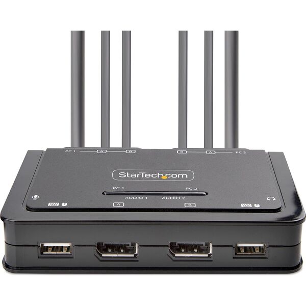 Adapter USB StarTech KVM StarTech 2-Port DP Switch 4K USB + Audio