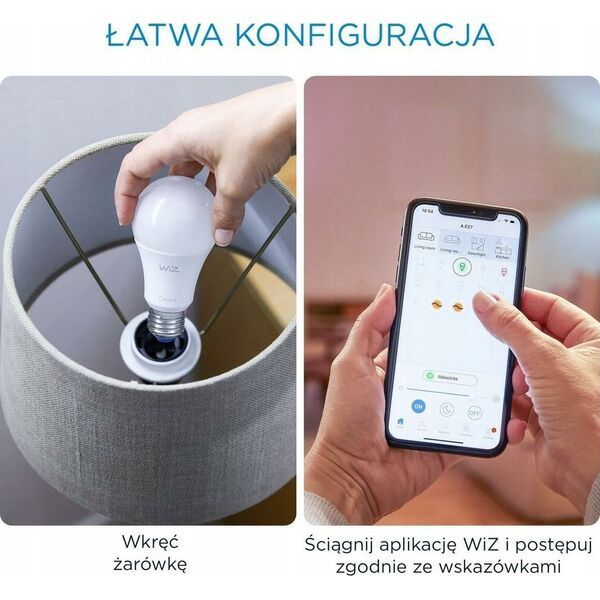 WiZ WiZ,Bulb,8,5W,2200-6500 (RGB),A60,E27,1 pcs lightsource