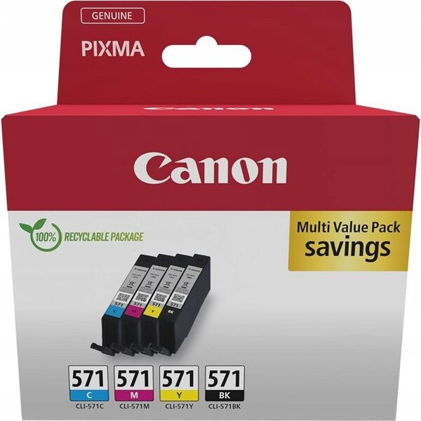 Tusz Canon CANON CLI-571 Ink Cartridge C/M/Y/BK MULTI BL w/o SEC